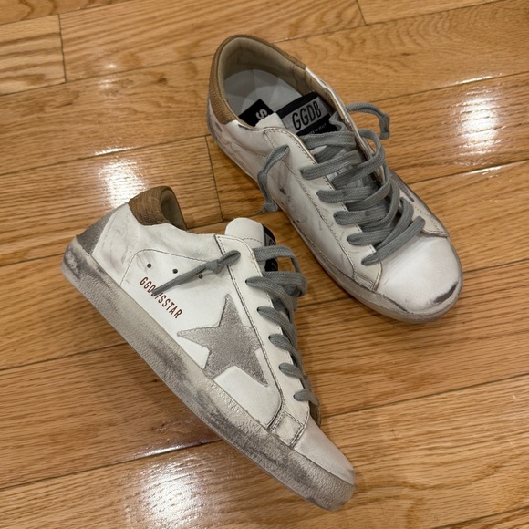 Brand New Golden Goose White & Gray Super-Star Classic Sneakers